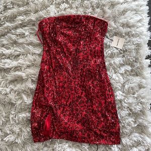 Superdown Red Cheetah Dress